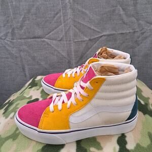 %Vans Off The Wall Multi-Color High Top Sneakers Men 8 Women's 9.5 / A 52